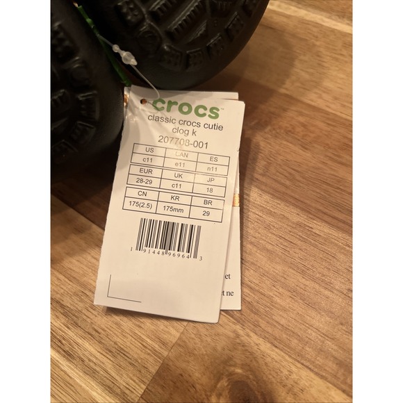 size C11 Kids Crocs Classic Cutie Clog Sandal Black 207708-001 NEW - Picture 7 of 10